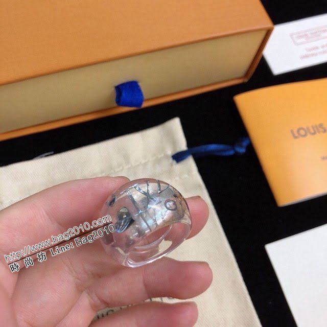 Louis Vuitton新款飾品 路易威登亞克力戒指 LV老花字母透明戒指指環  zglv2181
